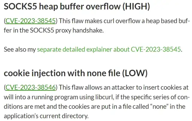 Curl 8.4.0 is officially released and fixes the SOCKS5 heap overflow vulnerability
