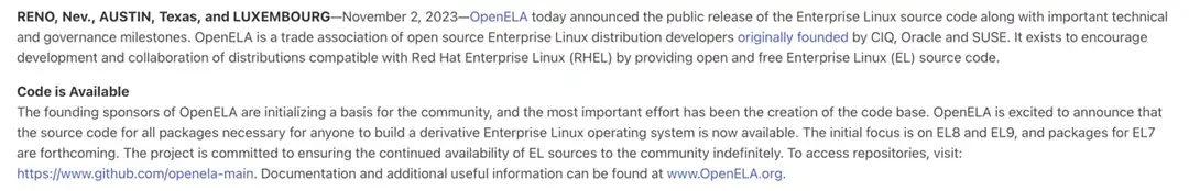 OpenELA Officially Releases Enterprise Linux Source Code, Encourages Third-Party Development of RHEL-Compatible Distributions