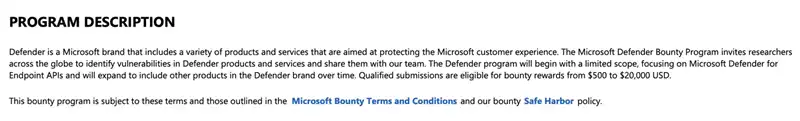 Microsoft Defender launches new round of bug bounty program, with maximum reward of $20,000