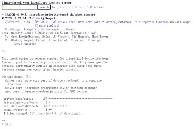Linux Kernel Developers Debate Priority-Based Shutdown Support